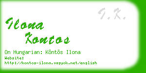 ilona kontos business card